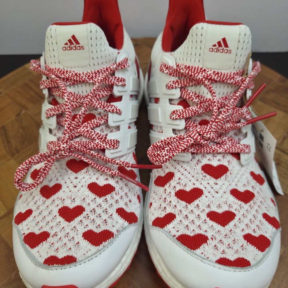 NEW Women’s Adidas Ultra Boost 1.0 Valentine’s Day White Red JR5845 Size 9.5 - Picture 8 of 10